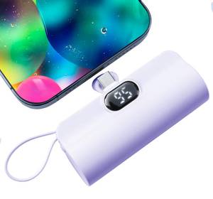 lot 1029 image: Mini Power Bank,Capsule Power Phone Charger 5500mAh,Portable Charger with Dual USB-C Ports for iPhone 17161515 plus15 pro15 pro MaxAndroid PhoneSamsungMotoLG etc - Retail $26