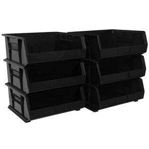 lot 1033 image: IRIS  Plastic Storage Bins, 30 78 x 15 78 x 14 12, Black, 4-Pack - Retail $75