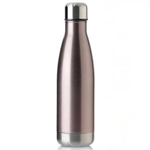 lot 1038 image: MEWAY 17oz Sport Water Bottle Vacuum Insulated Stainless Steel Leak-Proof Double Wall Cola Shape Water Bottle,Keep Drinks Hot & Cold(Rose Gold,1 Pack) - Retail $10