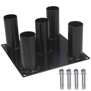 lot 1046 image: Butizone Barbell Holder Floor Stand Vertical, Corner Weight Bar Storage Rack for Home Gym, Fit for 2 inch Olympic Bars, Curl Bars, Hex Bars, Trap Bars, Triceps bars, Holds 5 Bars - Retail $42