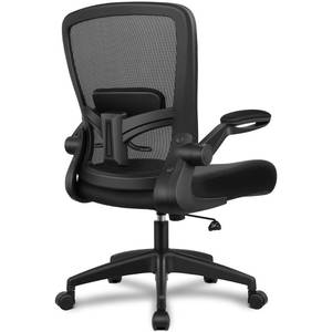 lot 1052 image: FelixKing Office Chair, Ergonomic Desk Chair Breathable Mesh Chairs Adjustable High Back Lumbar Support Flip-up Armrests, Executive Rolling Swivel Comfy Computer Chairs Home Office Black - Retail $120