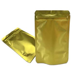 lot 1060 image: PABCK Stand-Up Resealable Mylar Foil Bags Frosted Gold 100Pcs 3.35x5.1 inch - Retail $10