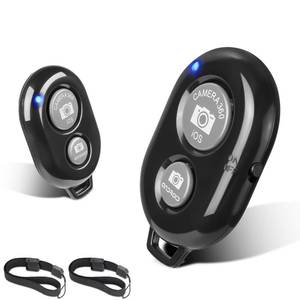 lot 1063 image: 2 Pack Wireless Camera Remote Control - Wireless Remote for iPhone & Android Phones iPad iPod Tablet, Clicker for Photos & Videos, Wrist Strap Included - Retail $14