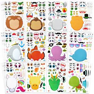 lot 1066 image: JOYIN 36 Sheets 9x6 Make a face Stickers for Kids, Make Your Own Animal Stickers with Unicorn, Dinosaur, Sea and Safari Animals, Crafts Birthday Party Favors, Goodie Bags Classroom Activities - Retail $10