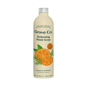 lot 1072 image: Grove Co. Orange & Rosemary Hand Soap - Aluminum Bottle - 13 fl oz - Retail $19