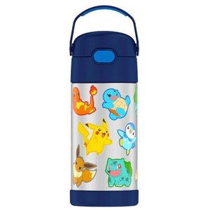 lot 1086 image: Pokemon Thermos 12oz FUNtainer Water Bottle with Bail Handle - Retail $39