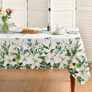 lot 1099 image: Horaldaily Spring Summer Eucalyptus Table Cloth, 60�84 Inch Rectangular - Retail $18