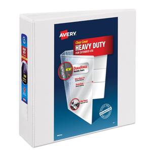 lot 1101 image: Avery Heavy-Duty View 3 Ring Binder  3  Slant Rings  1 White Binder - Retail $14