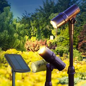 lot 1126 image: Smart Yard Alpan Outdoor Solar Spotlight - 2 Pack, 15 Panel, LED Light - Retail $75