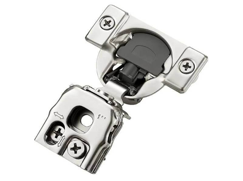 lot 28566 image: 5 Pairs, self Closing Motion, Concealed Cabinet Fit, Stainless Steel, Satin Nickel, Hidden Hinges, for Face Frame Door - Retail $23