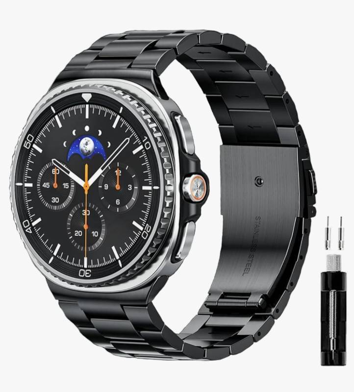 lot 28613 image: No Gap Stainless Steel Band Compatible with Samsung Galaxy Watch Band 9 8 7 6 5 4 Classic FE Pro Ultra 40mm 44mm 46mm 43mm 47mm 45mm 42mm Replacement Men Women Milanese Metal Elegant Casual - Retail $17