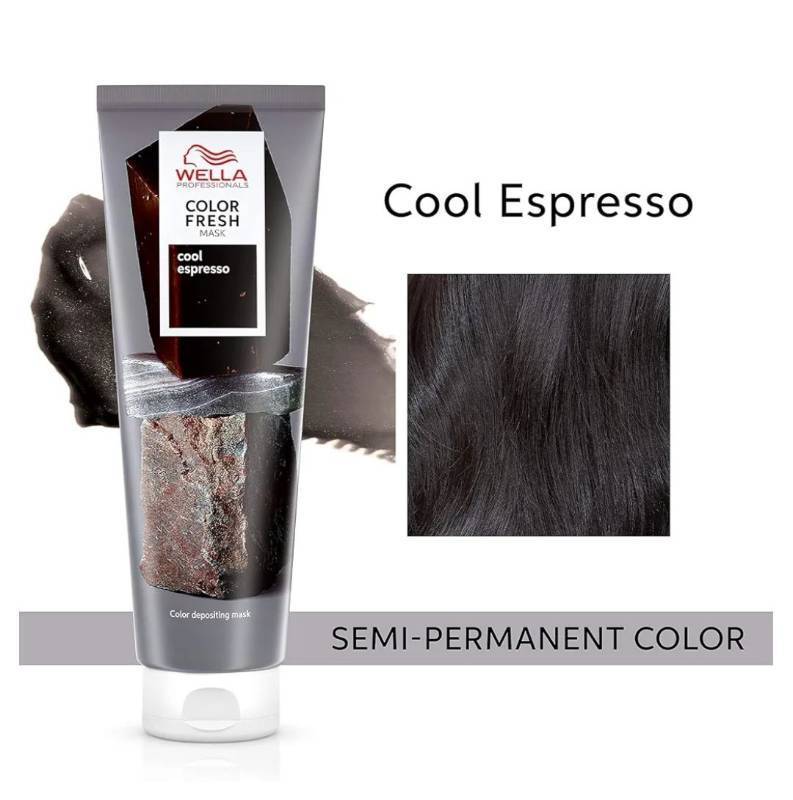 lot 28675 image: Wella Professionals Color Fresh Mask, Cool Espresso, Natural Shade, Temporary Color, Damage Free, Color-Depositing Hair Mask With Avocado Oil - Retail $23