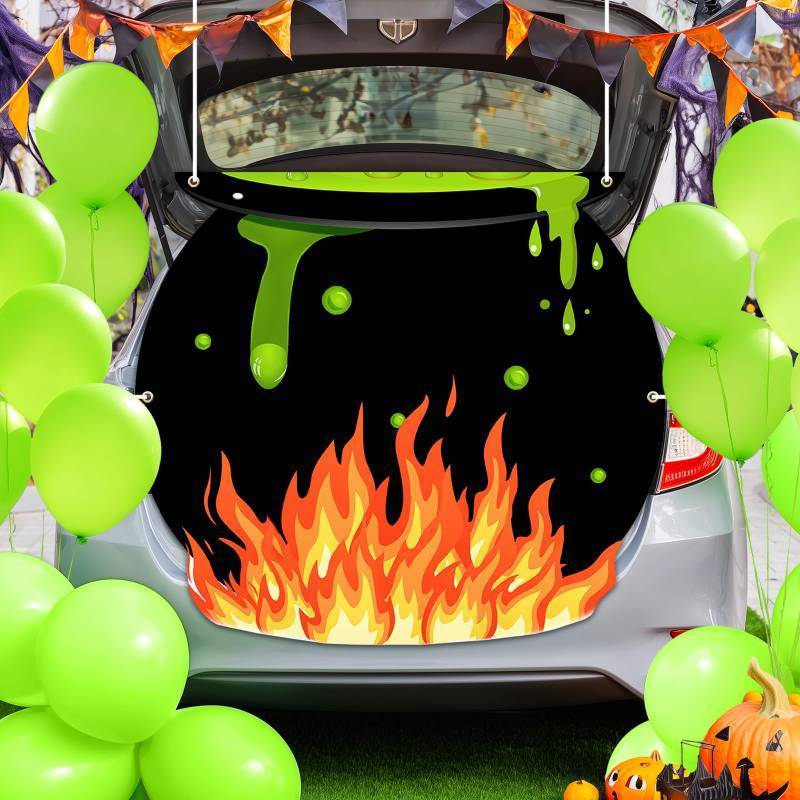 lot 28718 image: Halloween Cauldron Trunk or Treat Car Decorations for SUV - Retail $17