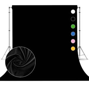lot 38798 image: Black Photo Backdrop for Photoshoot, Fabric 8x10ft - Retail $16
