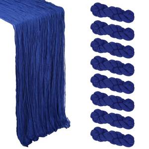 lot 38809 image: 8 Pack 23 x 120 Inch Royal Blue Table Runner 10Ft Cheesecloth - Retail $21