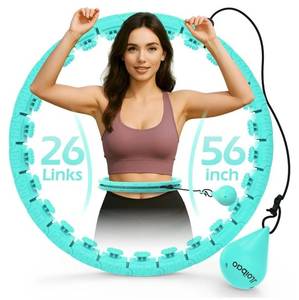 lot 38810 image: Weighted Hula Circle with 2632 Links(56-66 Inch) for Adults Weight Loss, Infinity Fitness Hoop Plus Size, for Women Smart Exercise Equipment - Retail $26