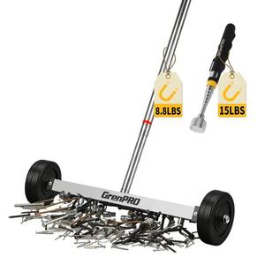lot 38849 image: 17 Inch Rolling Magnetic Sweeper with Pickup Tool - Retail $19