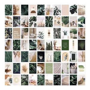 lot 38864 image: Wall Collage Kit Aesthetic Pictures, 70 Pcs Boho Decor Room Decor Wall Decorations for Living Room Bedroom for Teen Girls, Wall Art Plants Photo Collage Kit for Wall Aesthetic (4x6 inch) - Retail $10