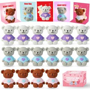 lot 38866 image: 24pcs Valentines Day Gifts for Kids,Valentines Day Cards with Bear Erasers,Valentine Bulk Erasers School Classroom Students Exchange Gifts Party Favors - Retail $13