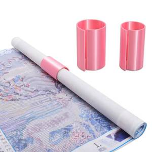 lot 38870 image: Diamond Painting Canvas Roll Holder,Fixed Scroll Anti-Roll Bracket,Diamond Scroll Ring Storage Tool,Diamond Painting Art Accessories,3D Printing,2-Pack (pink) - Retail $10