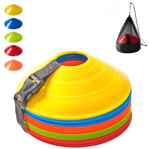 lot 38887 image: Soccer Training Cones (Pack 25, Multi Colors) with Mesh Bag & Strap, Unbreakable Sports Cones for Soccer, Basketball, Football Baseball Training Equipment, Agility Cone for Drills Training - Retail $10