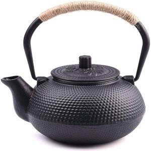 lot 38888 image: Japanese Tetsubin Cast Iron Teapot Tea Kettle pot with Stainless Steel Infuser for Stovetop Safe Coated with Enameled Interior 22 oz650 ml - Retail $30