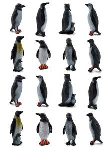 lot 38908 image: 16Pcs Plastic Penguin Figurines, Realistic Penguin Figure Toys Set for Kids - Retail $11
