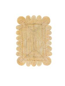 lot 38957 image: Scallop Pattern Jute Bohemian Area Rug (2 x 3) - Retail $29