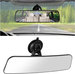 lot 4011 image: Car Rearview Mirror 12-Inch Panoramic Interior Rear View with Suction Cup