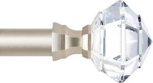 lot 4056 image: TONIAL Curtain Rods for Windows, 32 to 115 In, Acrylic Diamond Finial