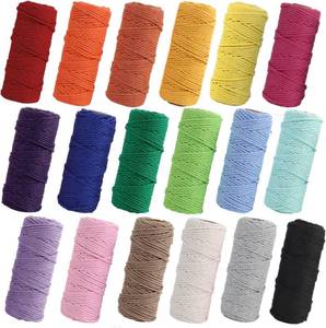 lot 4059 image: PHUNTTEK Macrame Cord 2mm x 590 Yards, 20 Rolls Natural Cotton for DIY