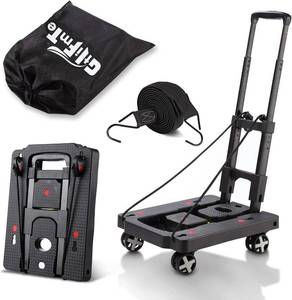 lot 4076 image: GtIiFmTe Foldable Hand Truck, Lightweight Luggage Cart for Airport Car Seat