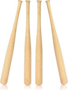 lot 4082 image: Juexica 4 Pcs Mini Baseball Bats - 18-Inch Wooden, UnfinishedUnpainted