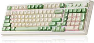 lot 4083 image: AULA S99 Gaming Keyboard, Wireless Green Creamy Computer Keyboards