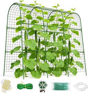 lot 4084 image: Cucumber Trellis for Raised Bed 48x48 in U-Shape Metal Garden Trellis