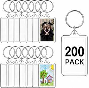 lot 4086 image: Yaomiao 300 Pcs Acrylic Photo Frame Keychain Holder