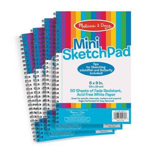 lot 4091 image: Melissa & Doug Mini-Sketch Spiral-Bound Pad (6 x 9 in) - 4-Pack