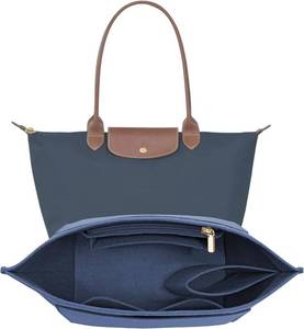 lot 4103 image: LOUKAYCCI Felt Organizer Insert for Longchamp Le Pliage M (Dark Blue)