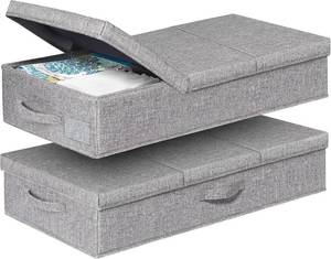 lot 4106 image: punemi 6 in Tall Under Bed Storage Containers with Lids, 2 Pack, Grey
