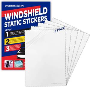 lot 4119 image: Windshield Sticker Applicator - 5 Pack, 5x7 Static Cling, Easy Application
