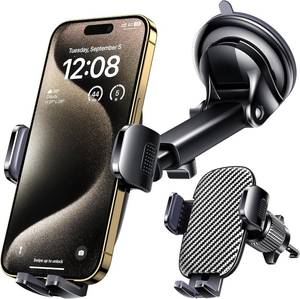 lot 4129 image: Qifutan Car Phone Holder Mount for Windshield, Dashboard, Air Vent
