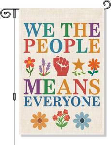 lot 4137 image: Perfectinsoy We the People Means Everyone Pride Month Garden Flag 12x18