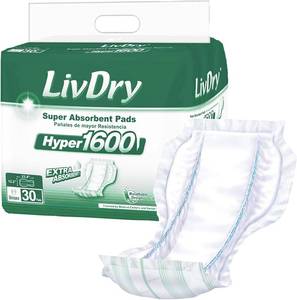 lot 4138 image: LivDry High Absorbency Pad Insert for Incontinence Briefs, 30 Count