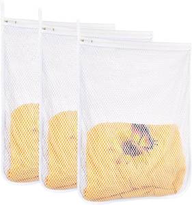 lot 4143 image: 2 pcs Durable Honeycomb Mesh Laundry Bags for Delicates 16 x 19 (2 Large)