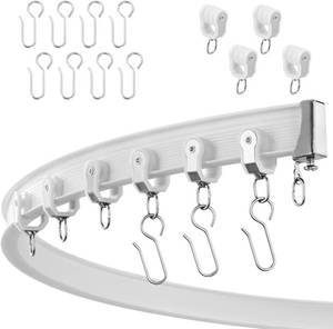 lot 4149 image: Flexible ceiling curtain track, curved rod with silent roller, room divider