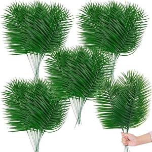 lot 4151 image: XONOR Artificial Palm Leaves with Stem, 60 Pcs, 20.5 Jungle Luau Decor