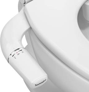 lot 4168 image: SAMODRA Ultra-Slim Bidet Attachment - Adjustable Dual Nozzles, Silver