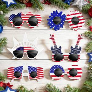 lot 4169 image: Kannove 12 Pcs Party Favors Supplies, American Flag Sunglasses