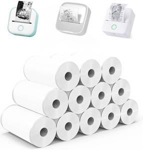 lot 4176 image: Notebuddy 12 Rolls Mini Thermal Self-Adhesive Sticker Paper, 57x25mm, White