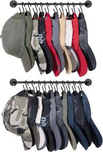 lot 4183 image: Mkono Hat Organizer Hat Rack for Wall Storage Holder with 20 Hooks Set of 2